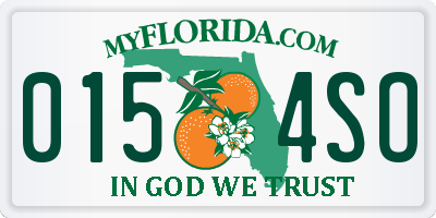 FL license plate 0154SO