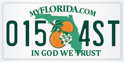 FL license plate 0154ST