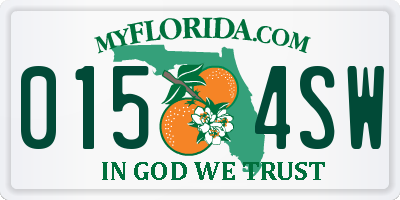 FL license plate 0154SW