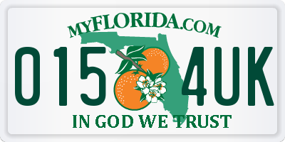 FL license plate 0154UK