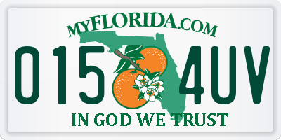 FL license plate 0154UV