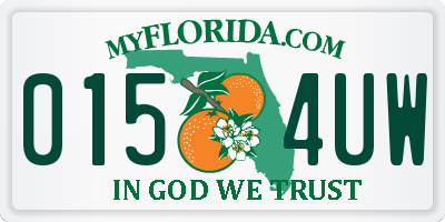FL license plate 0154UW