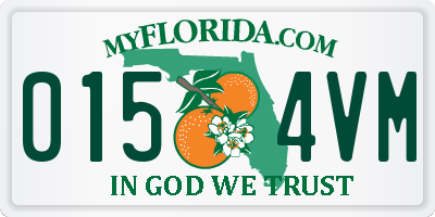 FL license plate 0154VM