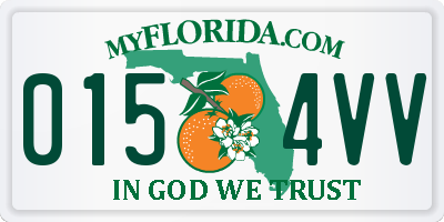 FL license plate 0154VV