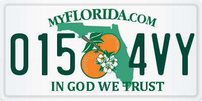 FL license plate 0154VY