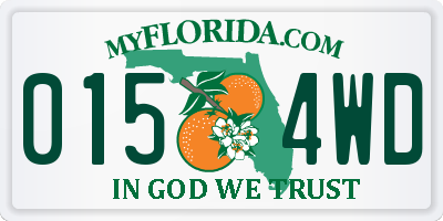 FL license plate 0154WD