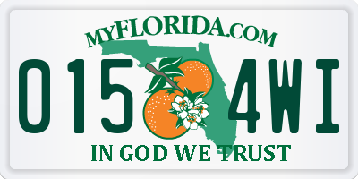 FL license plate 0154WI