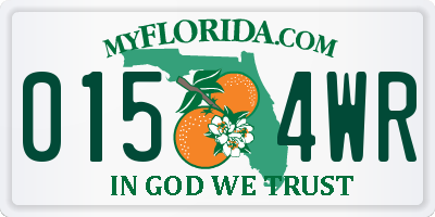FL license plate 0154WR