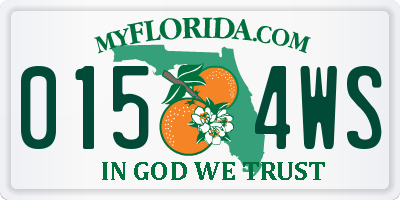 FL license plate 0154WS