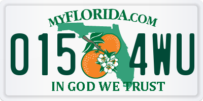 FL license plate 0154WU