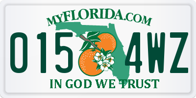 FL license plate 0154WZ