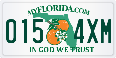 FL license plate 0154XM