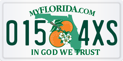 FL license plate 0154XS