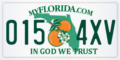 FL license plate 0154XV