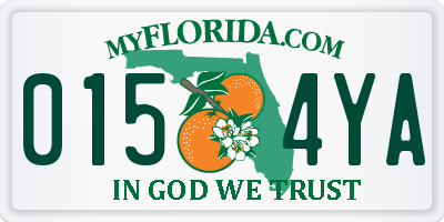FL license plate 0154YA