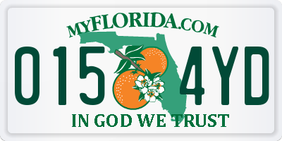FL license plate 0154YD
