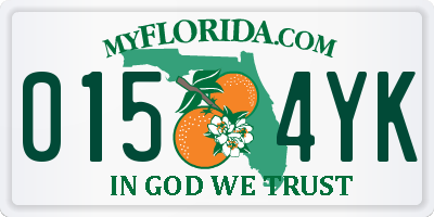 FL license plate 0154YK