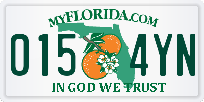 FL license plate 0154YN