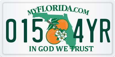 FL license plate 0154YR