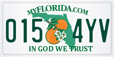 FL license plate 0154YV
