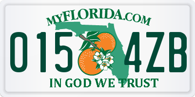 FL license plate 0154ZB