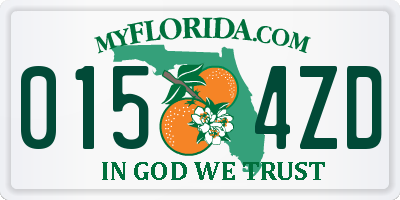 FL license plate 0154ZD