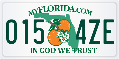 FL license plate 0154ZE