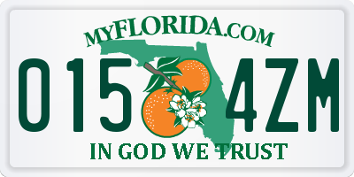 FL license plate 0154ZM