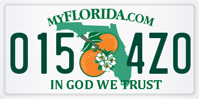 FL license plate 0154ZO