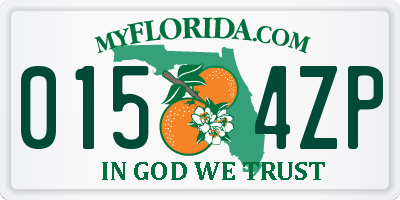FL license plate 0154ZP