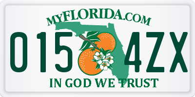 FL license plate 0154ZX