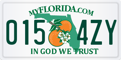 FL license plate 0154ZY