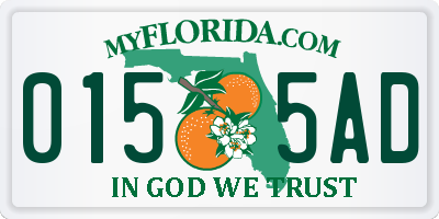 FL license plate 0155AD