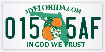 FL license plate 0155AF