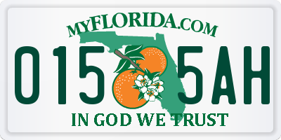 FL license plate 0155AH