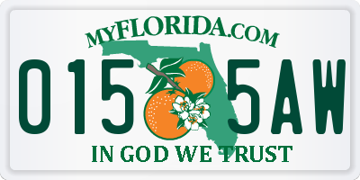 FL license plate 0155AW