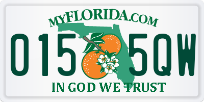 FL license plate 0155QW