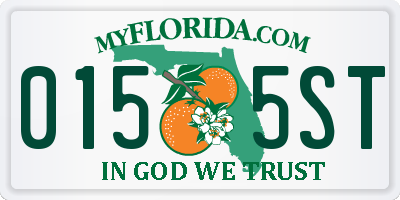 FL license plate 0155ST