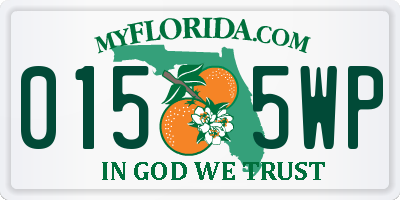 FL license plate 0155WP