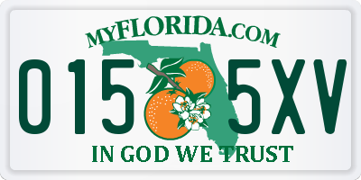 FL license plate 0155XV
