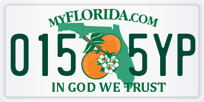 FL license plate 0155YP