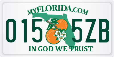 FL license plate 0155ZB