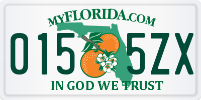 FL license plate 0155ZX