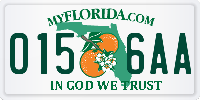 FL license plate 0156AA