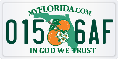 FL license plate 0156AF