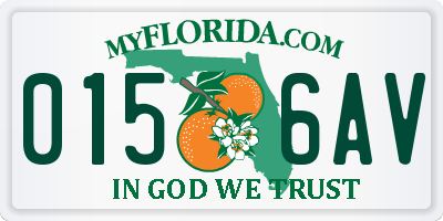FL license plate 0156AV