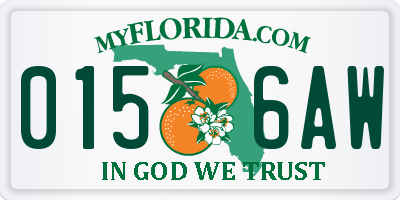 FL license plate 0156AW