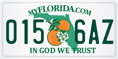 FL license plate 0156AZ