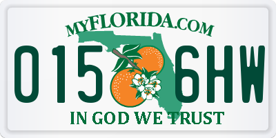 FL license plate 0156HW
