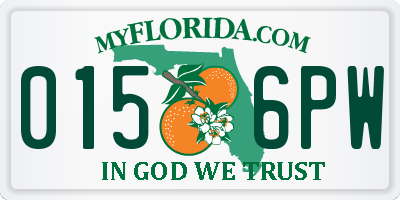 FL license plate 0156PW
